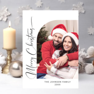 Simply Elegant Holiday PHOTO Christmas Greeting Postcard