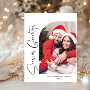Simply Elegant Holiday PHOTO Christmas Greeting Postcard