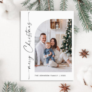 Simply Elegant Holiday PHOTO Christmas Greeting Postcard