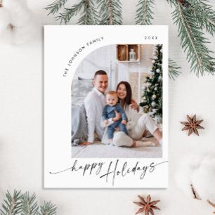 Simply Elegant Holiday PHOTO Christmas Greeting Postcard