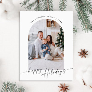 Simply Elegant Holiday PHOTO Christmas Greeting Postcard