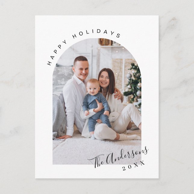 Simply Elegant Holiday PHOTO Christmas Greeting Postcard (Front)