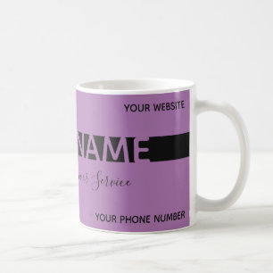 Simply elegant lavender black stripe business card coffee mug