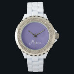 Simply Elegant Lavender Personalised Watch<br><div class="desc">Simply Elegant Personalised Lavender Watch

Perfect gift for mum,  girlfriend or wife - a beautiful black wrist watch.  For casual walks or an evening out,  this watch can be worn at any time of day for any occasion.</div>