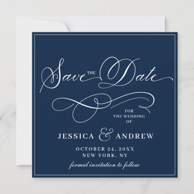 Simply Elegant Lettering Wedding Save the Date (Front)