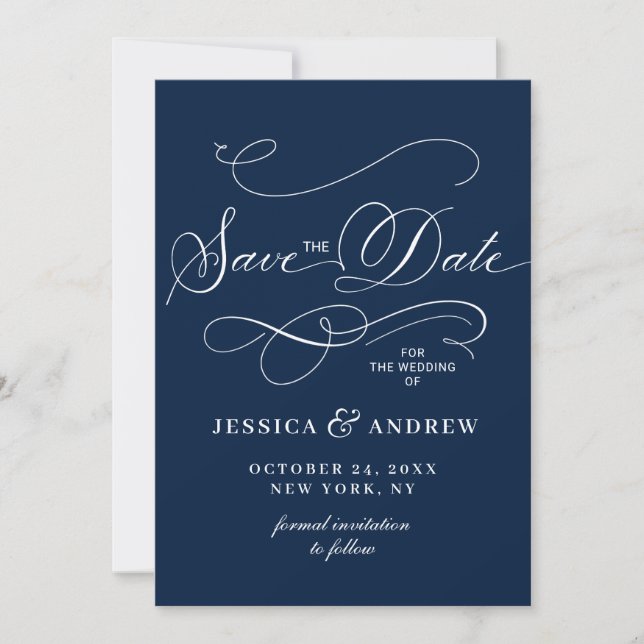 Simply Elegant Lettering Wedding Save the Date (Front)