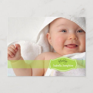 Simply Elegant (lime) Baby Birth Announcement Postcard