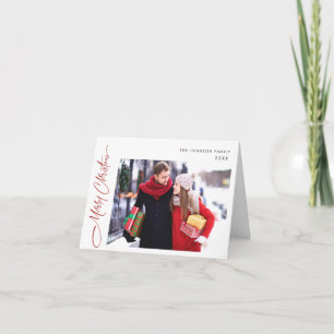 Simply Elegant Merry Christmas 2 PHOTO Greeting Holiday Card
