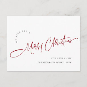 Simply Elegant Merry Christmas Greeting Holiday Postcard