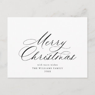 Simply Elegant Merry Christmas Greeting Holiday Postcard