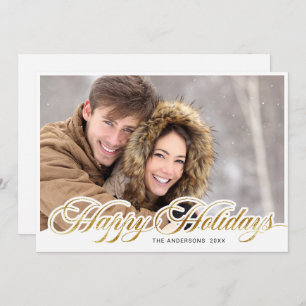 Simply Elegant Merry Christmas PHOTO Greeting Holiday Card