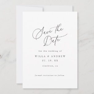 Simply Elegant Minimalist Save The Date Photo Card