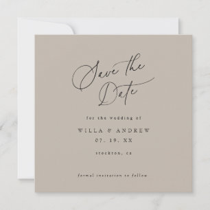 Simply Elegant Minimalist Save The Date Photo Card