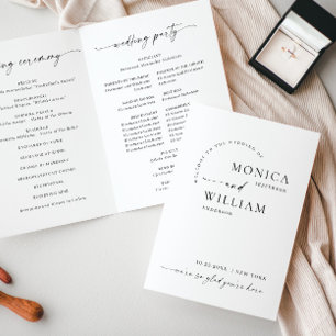 Simply Elegant Minimalist Wedding Ceremony Program