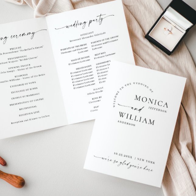 Simply Elegant Minimalist Wedding Ceremony Program (Creator Uploaded)