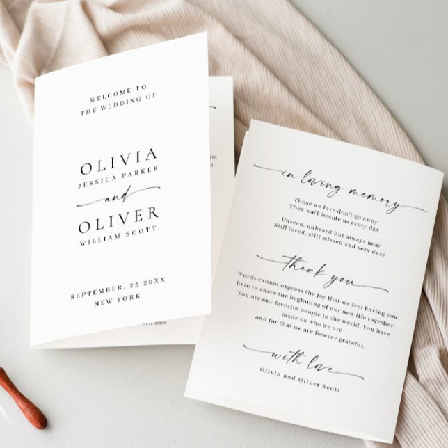 Simply Elegant Minimalist Wedding Ceremony Program Invitation (Creator Uploaded)