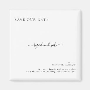 Simply Elegant Minimalist Wedding Save our Date  Magnet