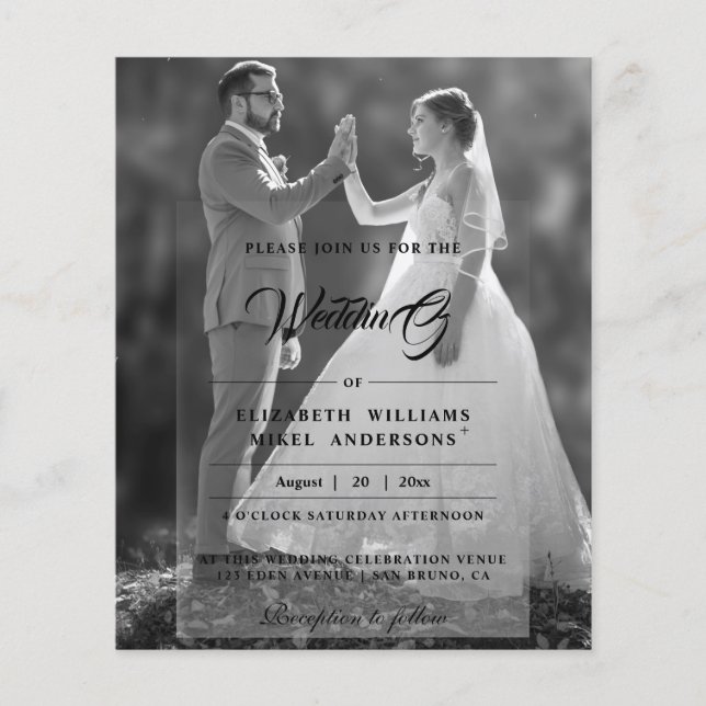 Simply Elegant Modern Photo Front & Back Wedding F Flyer (Front)