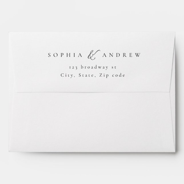 Simply Elegant Modern Return Address Wedding Envelope (Back (Top Flap))