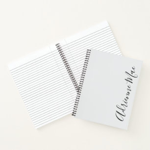 Simply Elegant Modern Silver Personalised Notebook