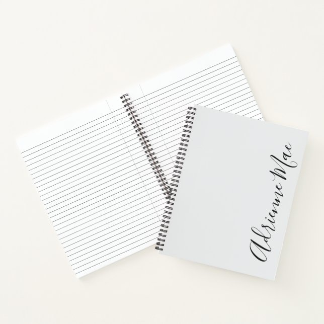 Simply Elegant Modern Silver Personalised Notebook (Inside)