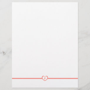 Simply Elegant Monogrammed Stationery - Peach