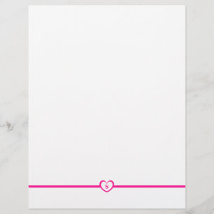 Simply Elegant Monogrammed Stationery - Pink