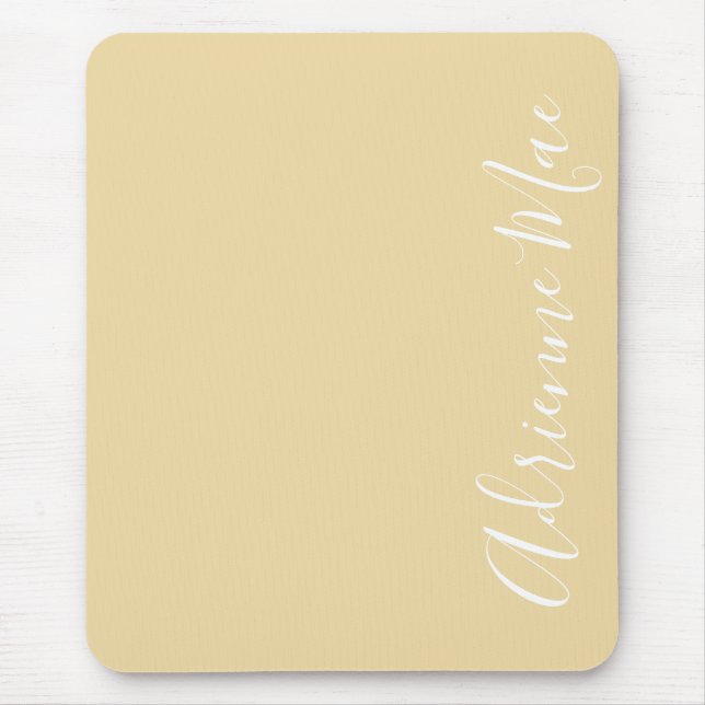 Simply Elegant Name Sunlight Ivory Personalized Mouse Pad (Front)