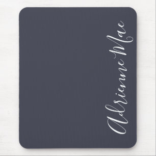 Simply Elegant Navy Blue Personalized Mouse Pad