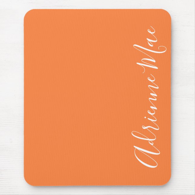 Simply Elegant Orange Peel Personalized Mouse Pad (Front)