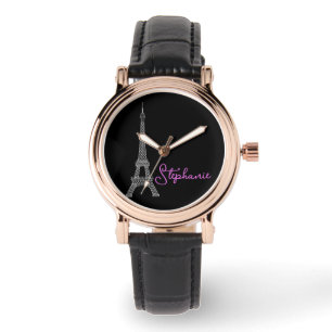 Simply Elegant Paris Eiffel Tower Black Watch