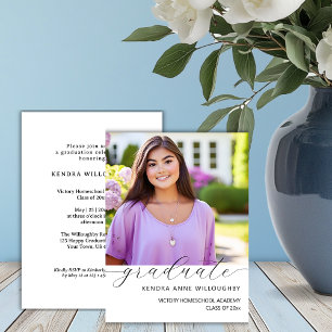 Simply Elegant Photo Homeschool Graduation Invitation