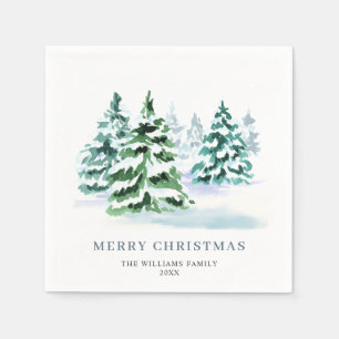 Simply Elegant Pine Tree Christmas Holiday Napkin