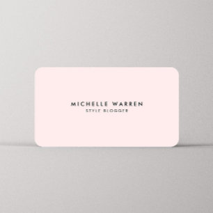 Simply Elegant Pink Blogger Business Card