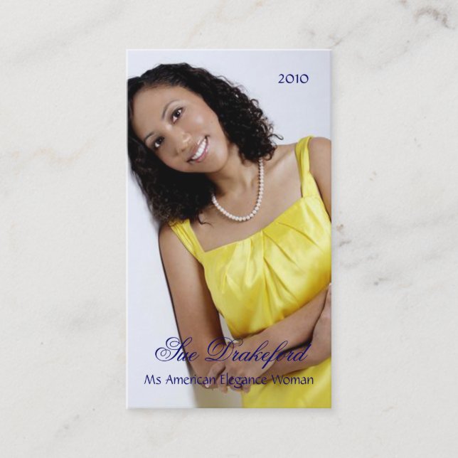 Simply Elegant Profile Pageant Business Card (Front)