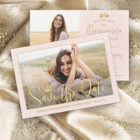 Simply Elegant Quinceañera 2 Photo Blush and Gold