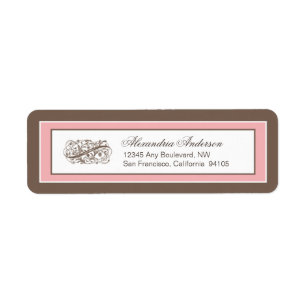 Simply Elegant Return Address Label (brown/pink)