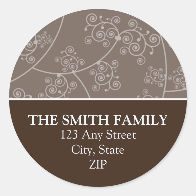 Simply Elegant Return Address Seal Brown Sticker (Front)