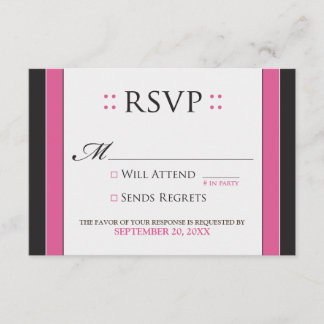 Simply Elegant RSVP Card (fuchsia/black)