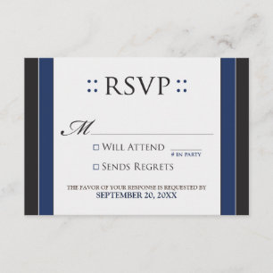 Simply Elegant RSVP Card (navy/black)