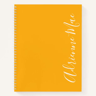 Simply Elegant Saffron Yellow Personalised Notebook