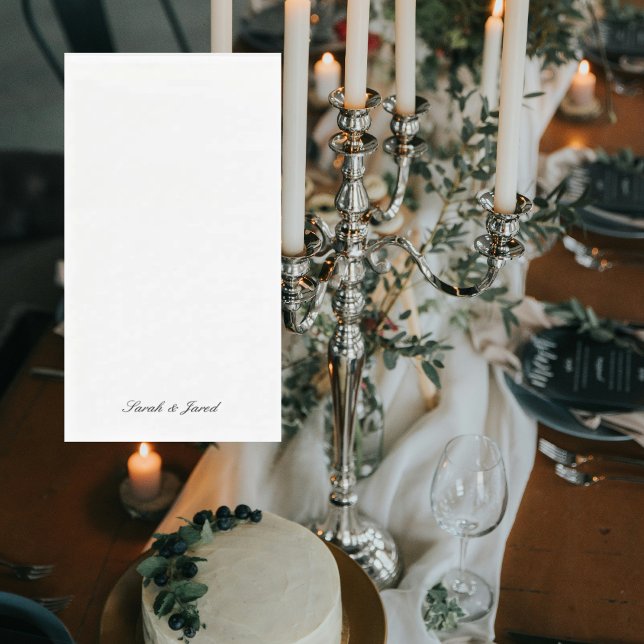 Simply Elegant Script Names White Wedding Guest Napkin (Creator Uploaded)