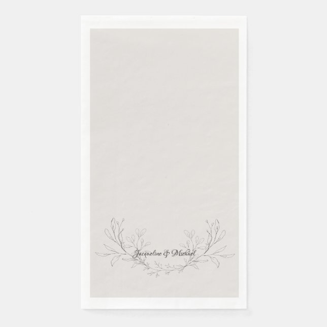 Simply Elegant Script Neutral Wedding Napkin (Front)