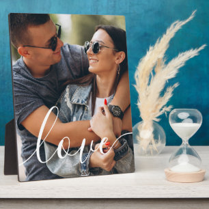Simply Elegant Script typography Couple Photo  Plaque