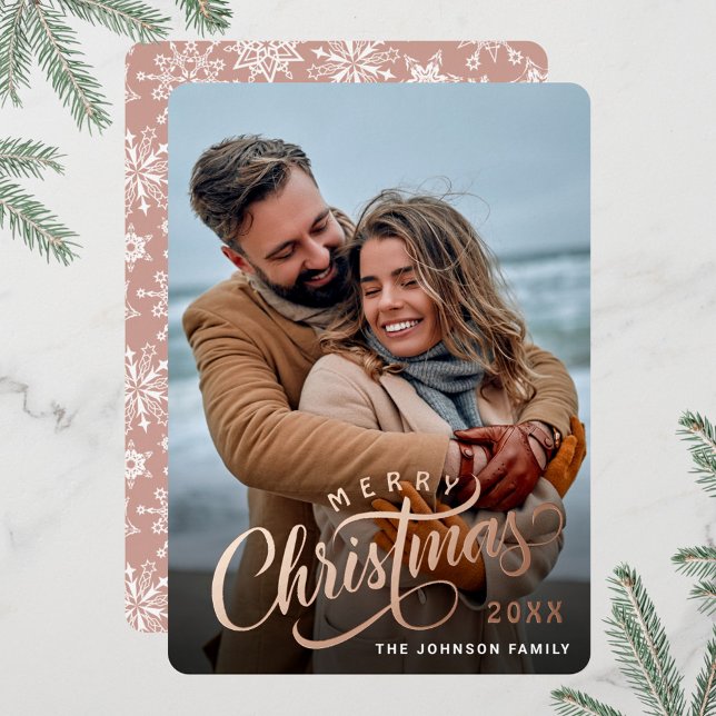Simply Elegant Sparkle Christmas PHOTO Rose Gold (Creator Uploaded)
