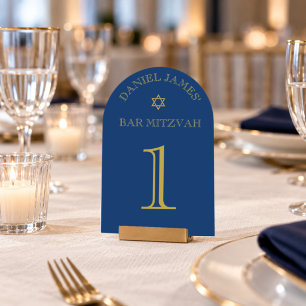 Simply Elegant Star Arch Bar Mitzvah Table Number