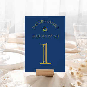Simply Elegant Star Bar Mitzvah Large Table Number