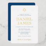 Simply Elegant Star of David Bar Mitzvah Real Gold<br><div class="desc">This elegant design uses real foil to make it special! Customise using the template form.  All colours and fonts can be changed using the advanced editing menus.</div>