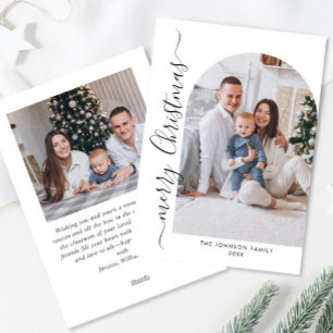 Simply Elegant Stylish 2 PHOTO Christmas Greeting Holiday Card
