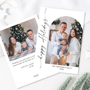 Simply Elegant Stylish 2 PHOTO Christmas Greeting Holiday Card